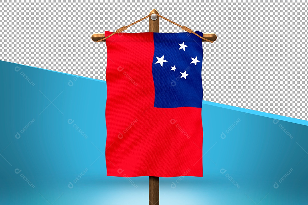 Bandeira de Samoa Elemento 3D para Composição PSD