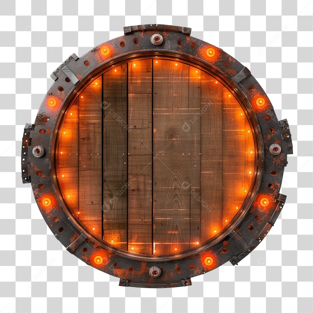 Placa de Madeira com Lâmpadas PNG Transparente