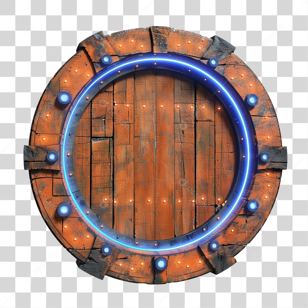 Placa de Madeira com Lâmpadas PNG Transparente