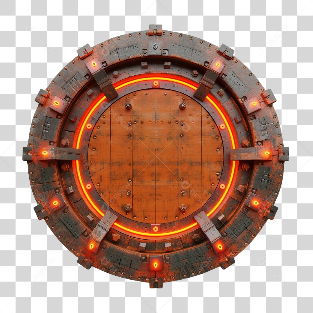 Placa de Madeira com Lâmpadas PNG Transparente