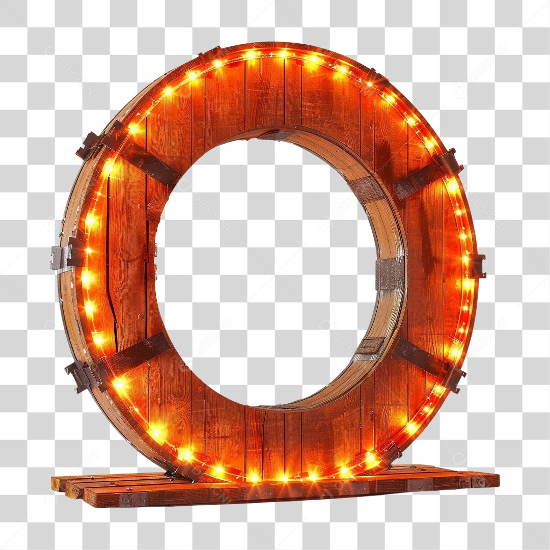 Placa de Madeira com Lâmpadas PNG Transparente