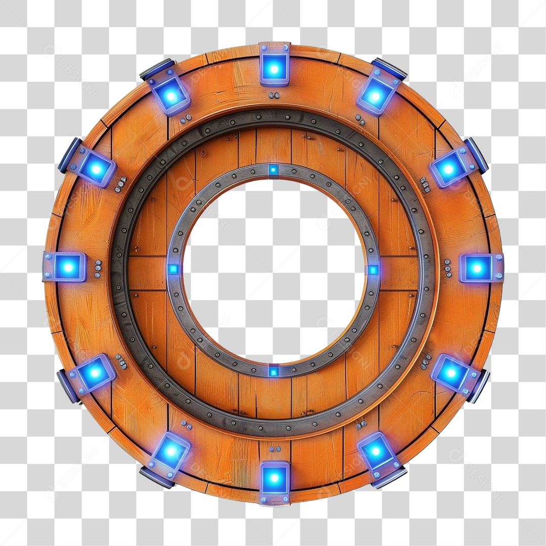 Placa de Madeira com Lâmpadas PNG Transparente