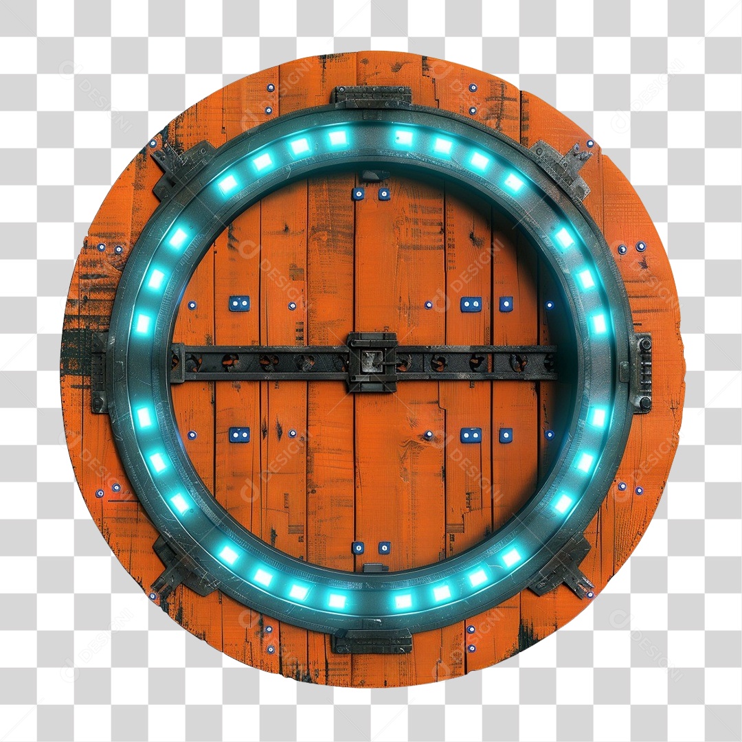 Placa de Madeira com Lâmpadas PNG Transparente