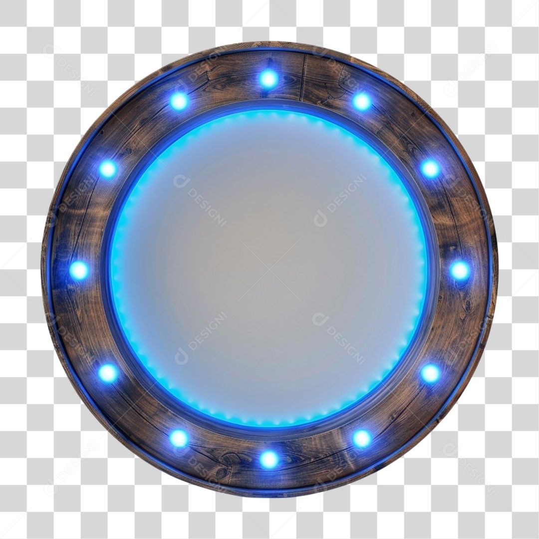 Placa de Madeira com Lâmpadas PNG Transparente