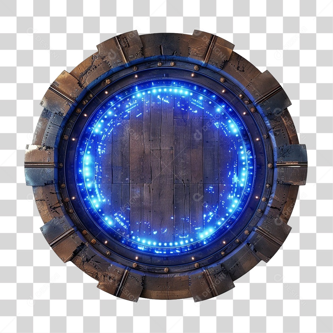 Placa de Madeira com Lâmpadas PNG Transparente