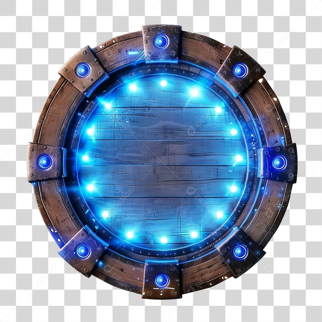 Placa de Madeira com Lâmpadas PNG Transparente