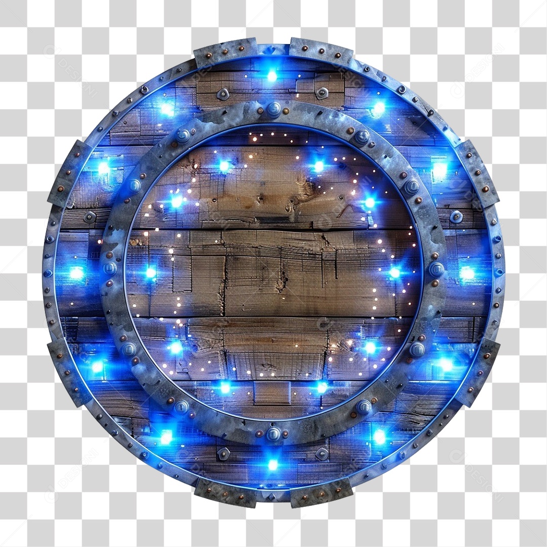 Placa de Madeira com Lâmpadas PNG Transparente