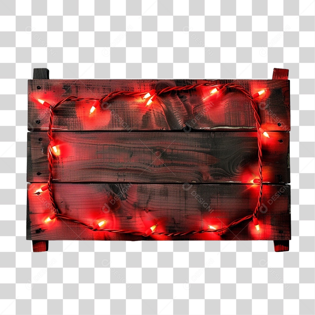 Placa de Madeira com Lâmpadas PNG Transparente