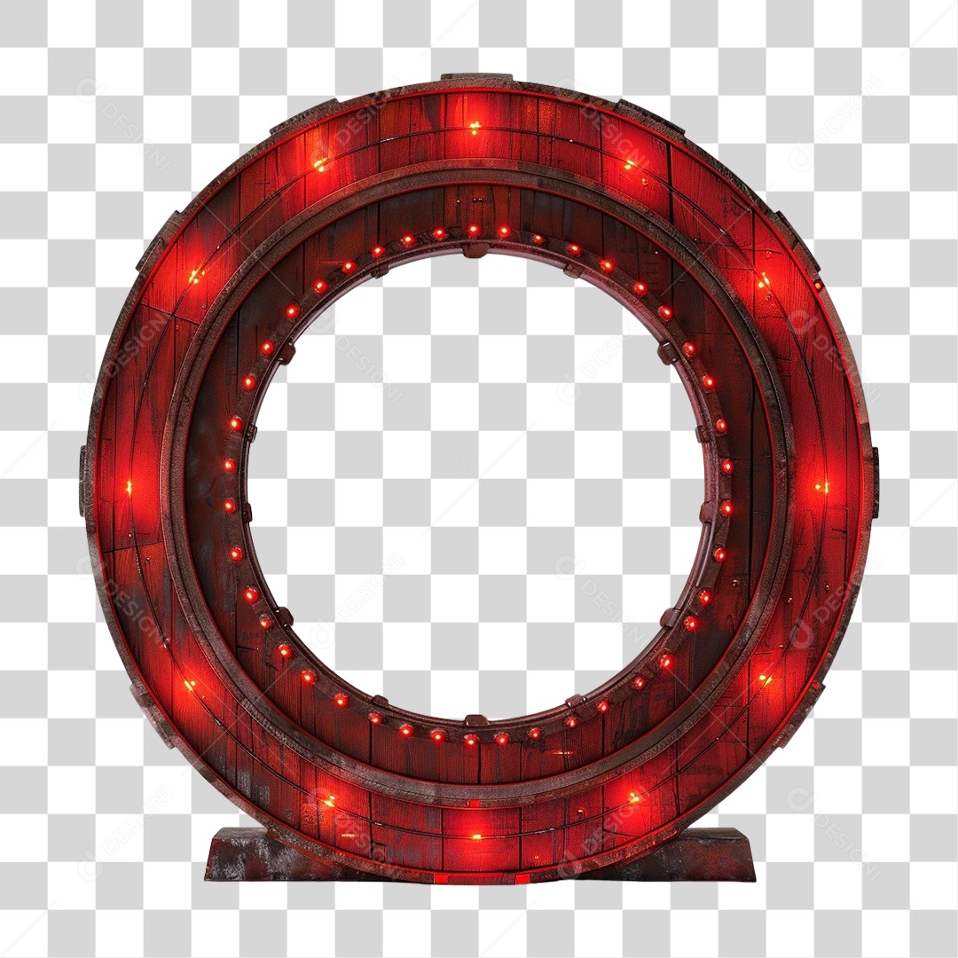 Wooden Plate with Lamps Round PNG Transparent