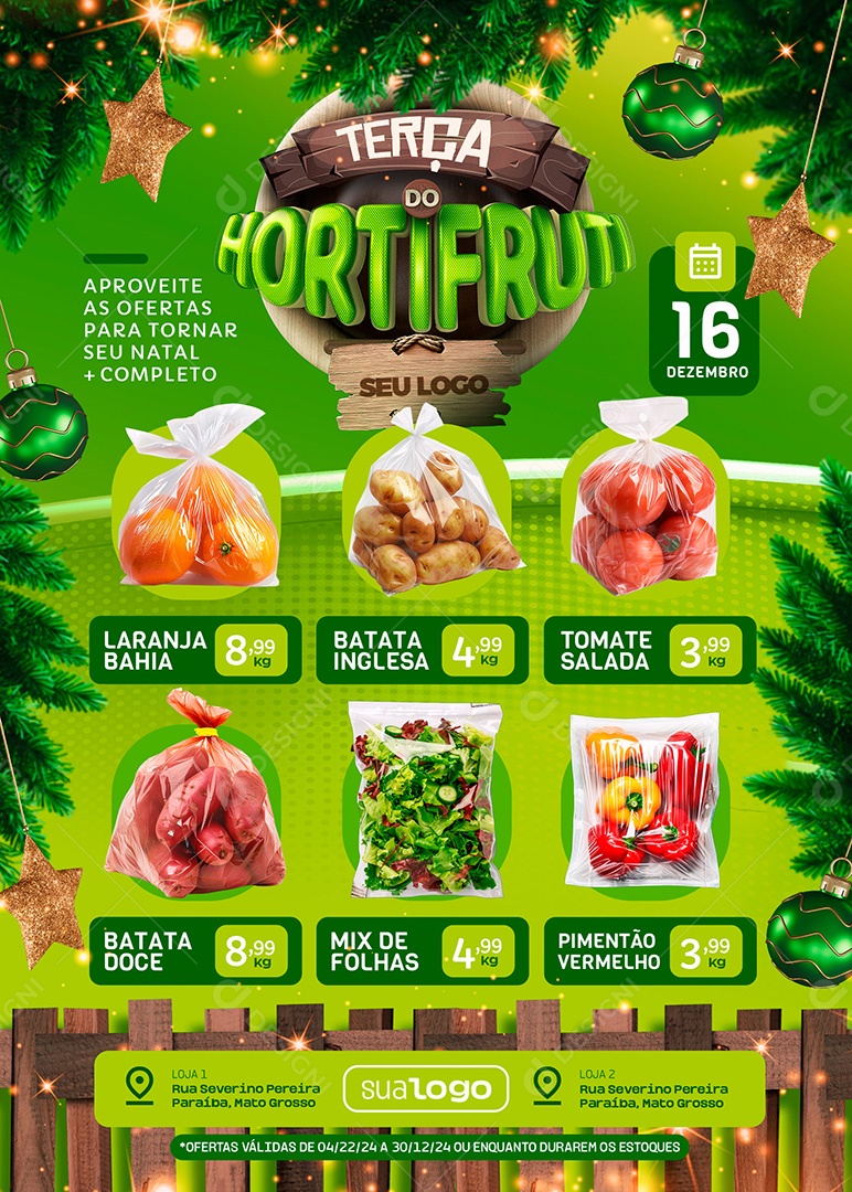 Tabloide Hortifruti Ofertas Social Media PSD Editável