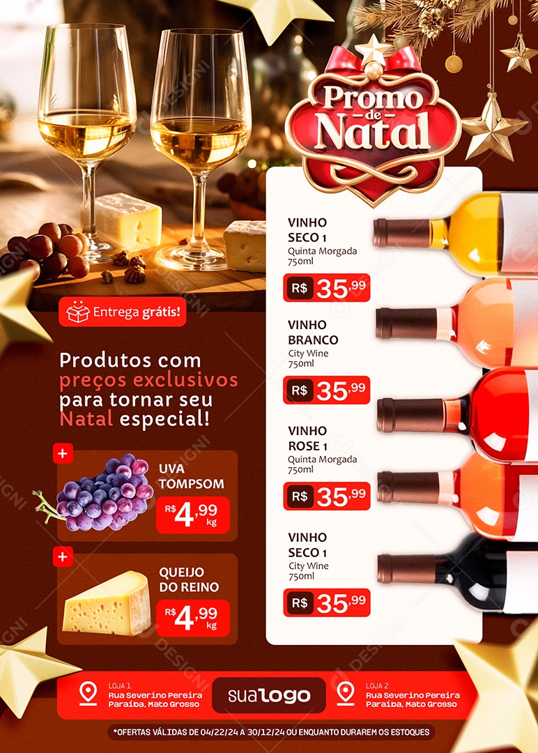 Tabloide Promo de Natal Supermercado Produtos Social Media PSD Editável