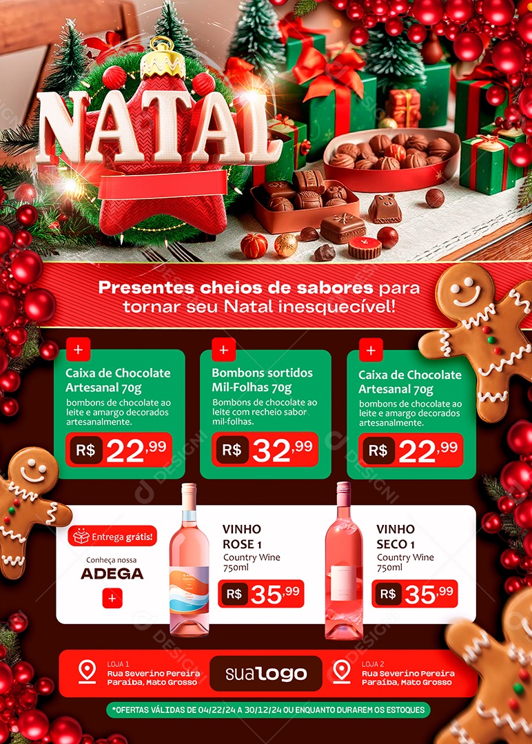 Tabloide Presentes Supermercado Produtos Social Media PSD Editável