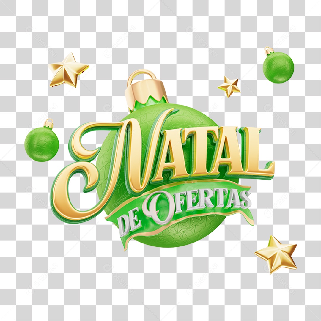 Selo 3D Natal de Ofertas Para Composição PNG Transparente