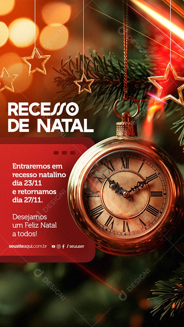 Story Recesso Feliz Natal Social Media PSD Editável