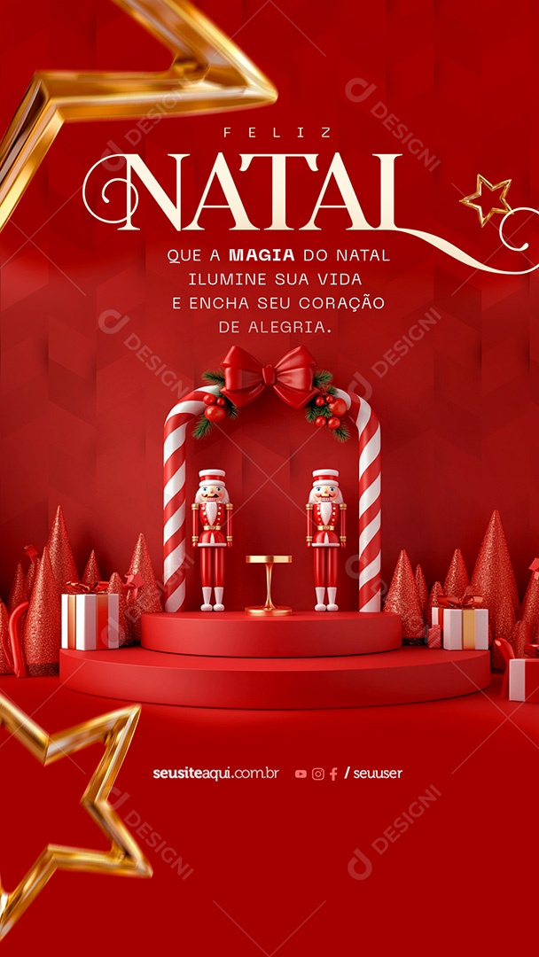 Story Feliz Natal 25 de Dezembro Social Media PSD Editável