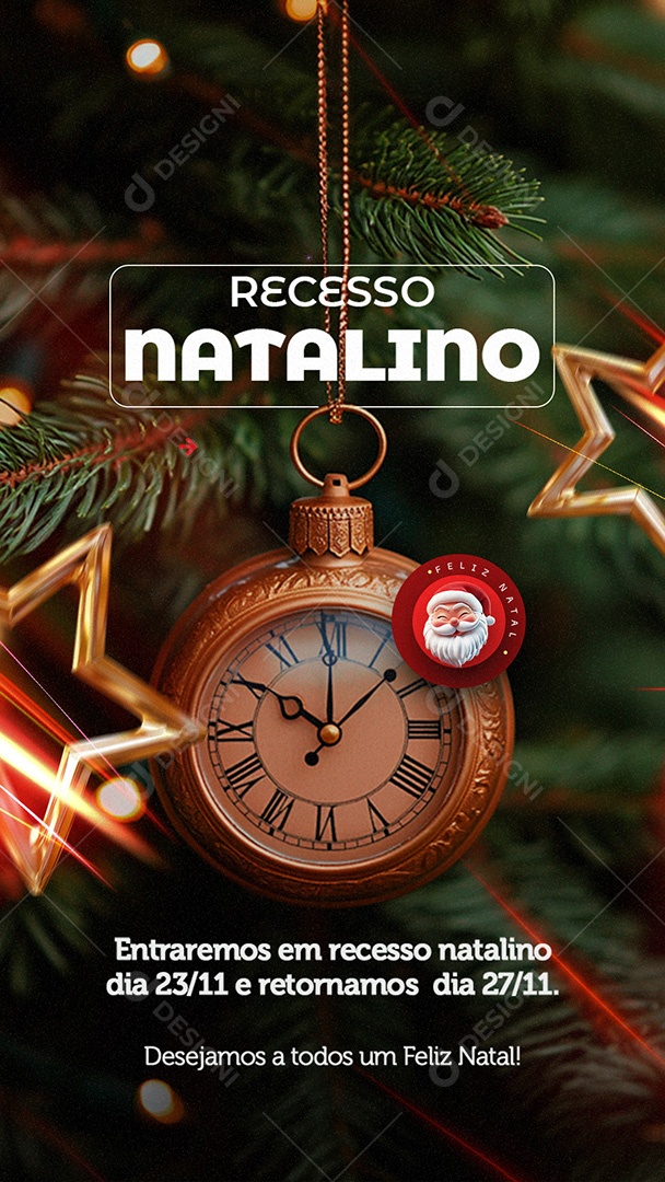 Story Recesso Feliz Natal Social Media PSD Editável