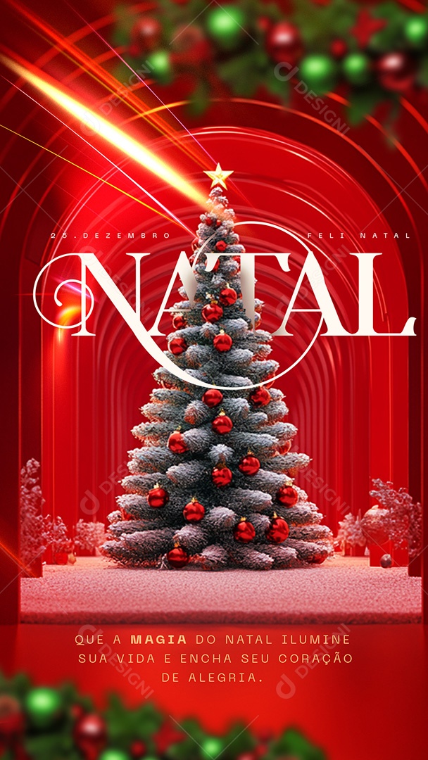 Story Feliz Natal 25 de Dezembro Social Media PSD Editável