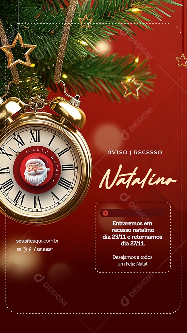 Story Recesso Feliz Natal Social Media PSD Editável