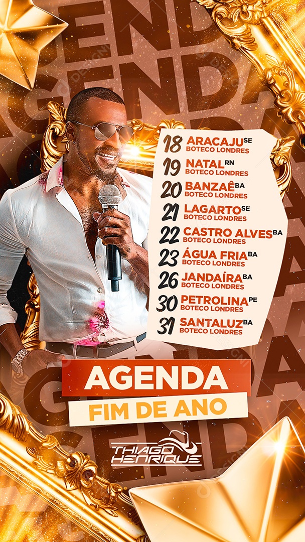 Flyer Shows Réveillon Social Media PSD Editável
