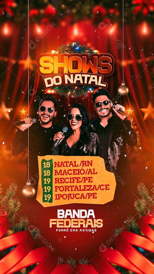 Story Flyer Shows de Natal Social Media PSD Editável
