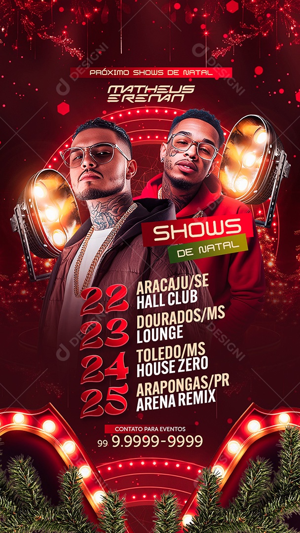 Story Flyer Shows de Natal  Social Media PSD Editável