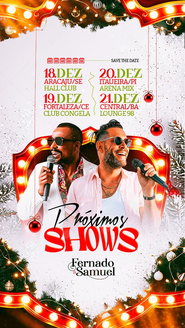 Flyer Shows Réveillon Social Media PSD Editável