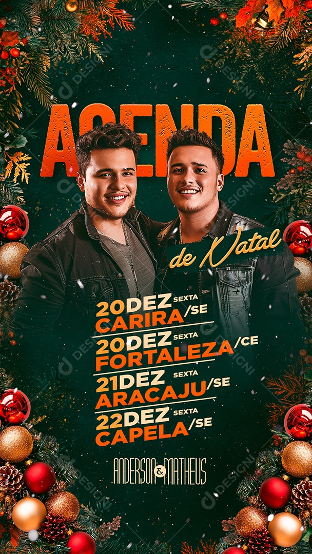 Story Flyer Shows Agenda de Natal Social Media PSD Editável