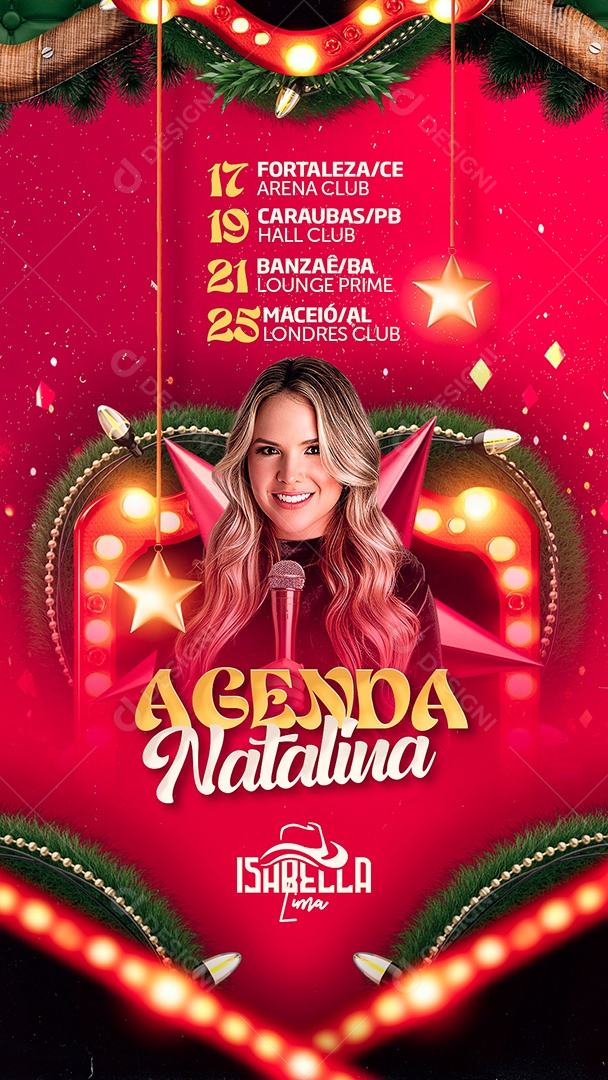 Story Flyer Shows Agenda Natalina Social Media PSD Editável