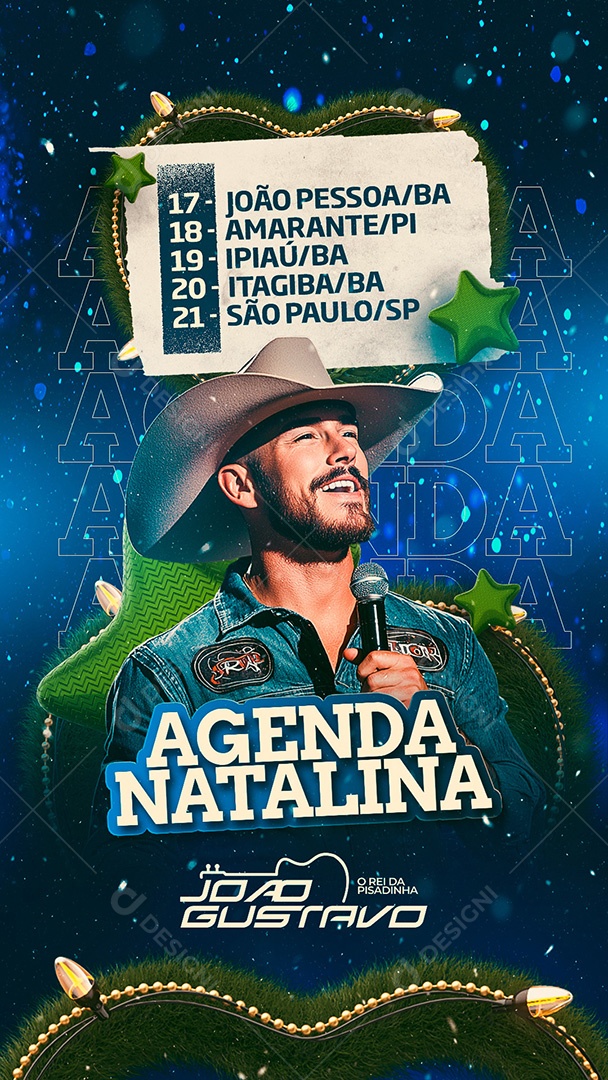 Story Flyer Shows Natal Agenda Social Media PSD Editável