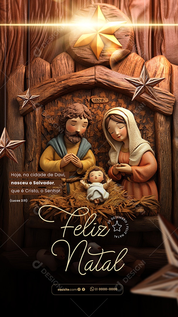 Story Feliz Natal 25 de Dezembro Nascimento de Jesus Social Media PSD Editável