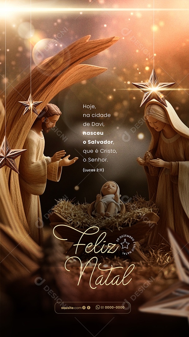 Story Feliz Natal 25 de Dezembro Nascimento de Jesus Social Media PSD Editável