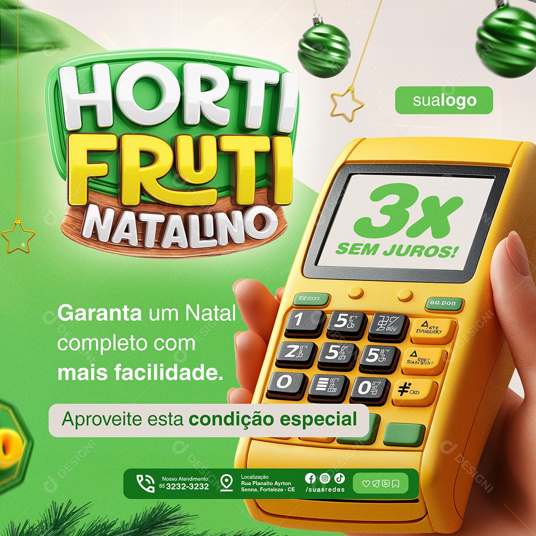 Hortifruti Natalino Garanta Um Nata Completo Social Media PSD Editável