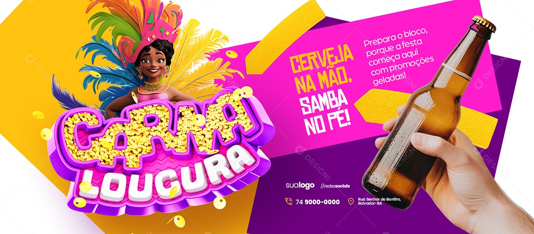 Banner Cervejaria Carna Loucura Social Media PSD Editável