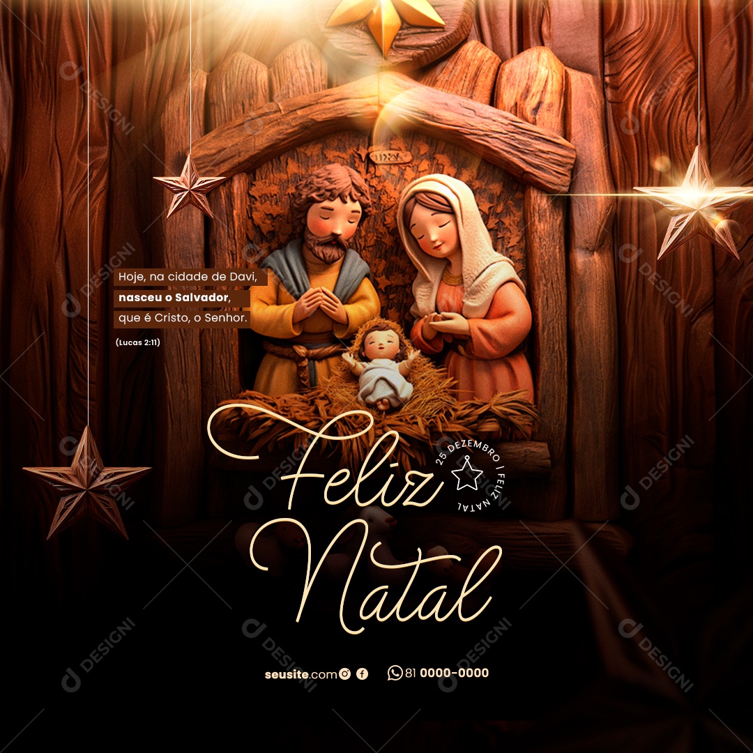 Feliz Natal 25 de Dezembro Nascimento de Jesus Social Media PSD Editável