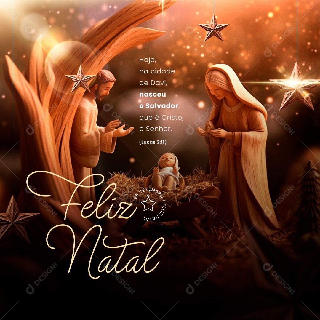 Feliz Natal 25 de Dezembro Nascimento de Jesus Social Media PSD Editável