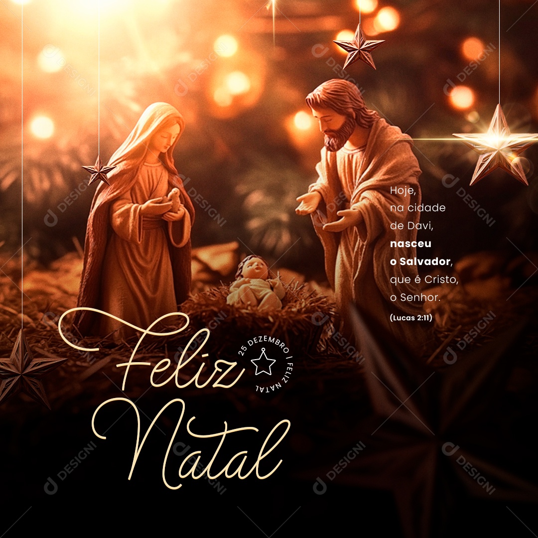 Feliz Natal 25 de Dezembro Nascimento de Jesus Social Media PSD Editável