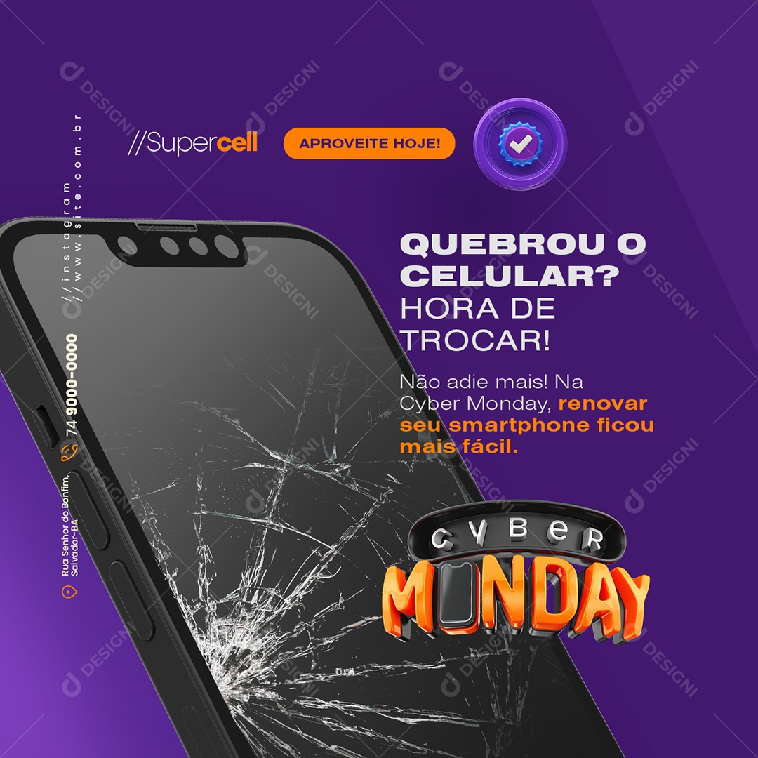 Cyber Monday Loja de Eletrônicos Hora de Trocar Social Media PSD Editável