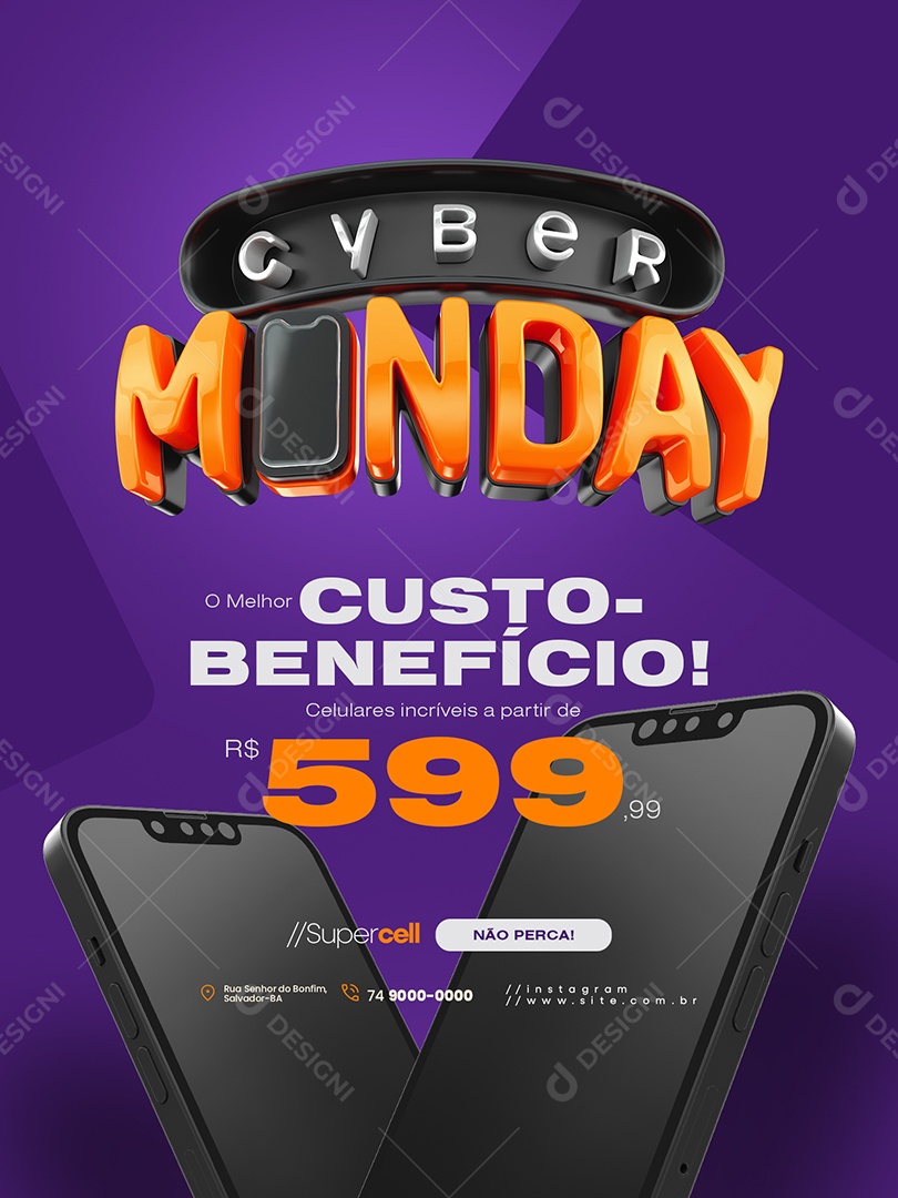 Encarte Cyber Monday Loja de Eletrônicos Social Media PSD Editável
