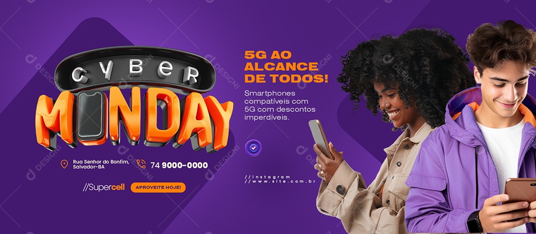 Banner Cyber Monday Loja de Eletrônicos Social Media PSD Editável