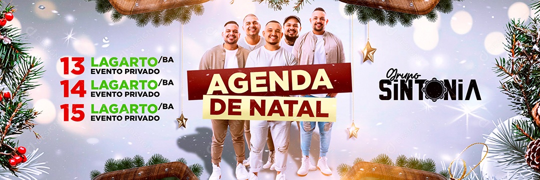 Carrossel Shows Natal Agenda Social Media PSD Editável