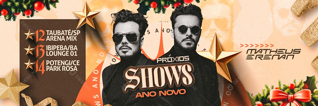 Carrossel Shows Fim de Ano Social Media PSD Editável