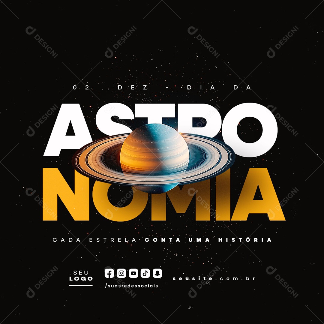 Dia da Astronomia 2 de Dezembro Social Media PSD Editável