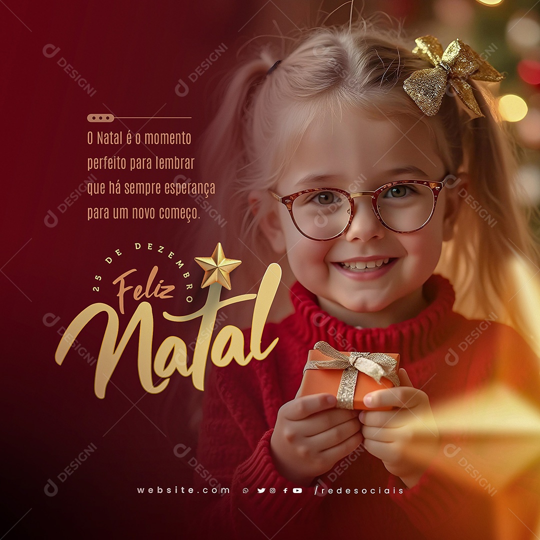 Feliz Natal 25 de Dezembro Social Media PSD Editável