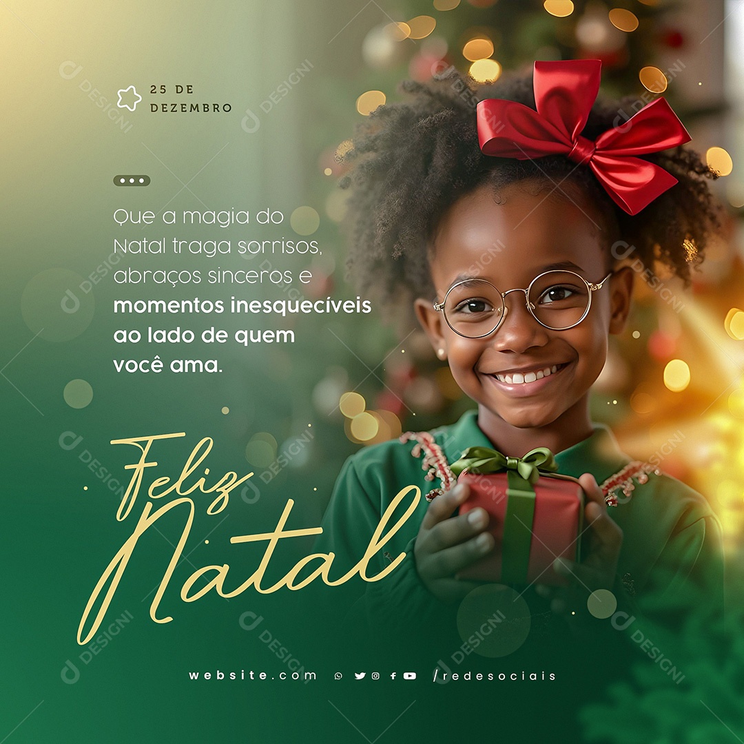 Feliz Natal 25 de Dezembro Social Media PSD Editável