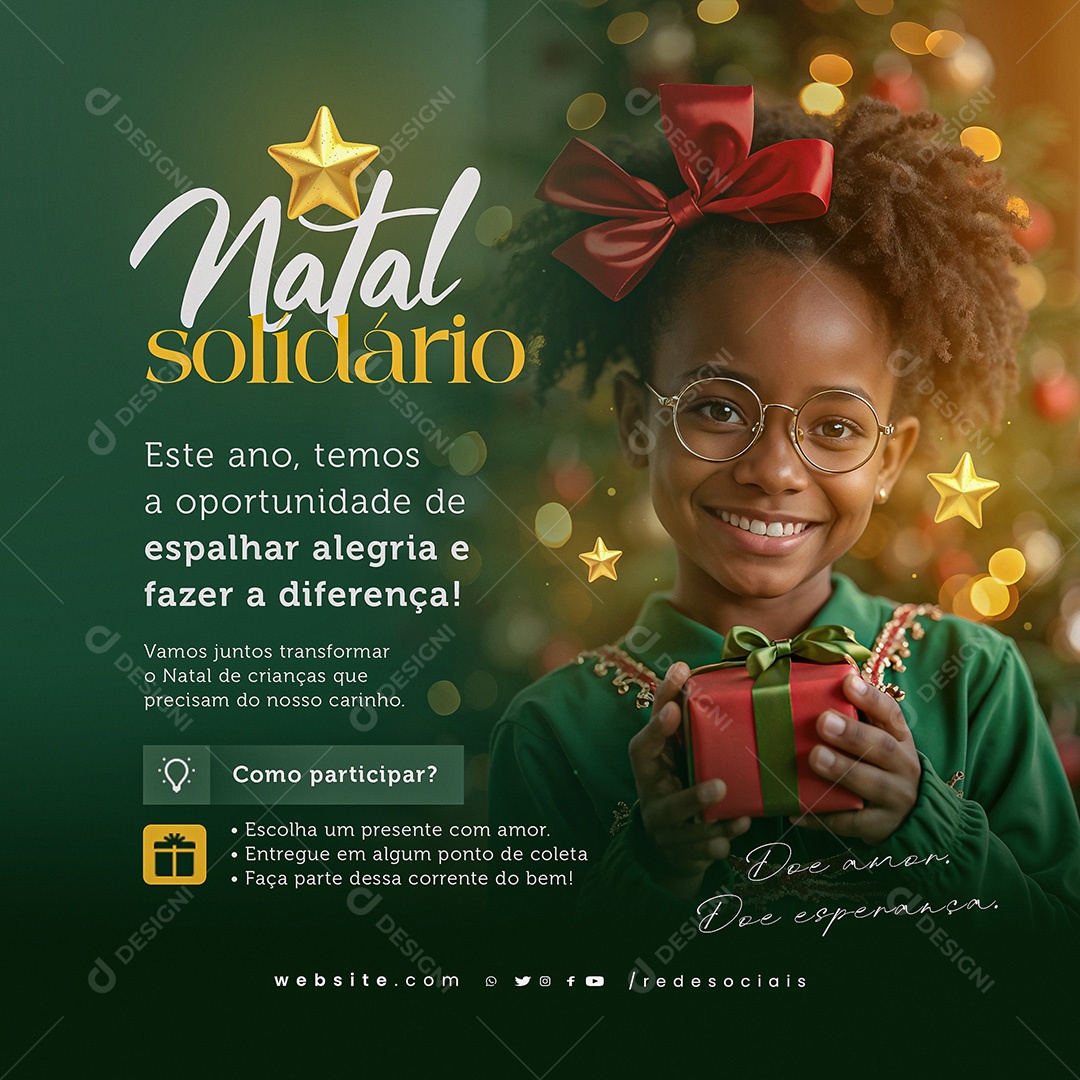 Natal Solidário Particione Social Media PSD Editável