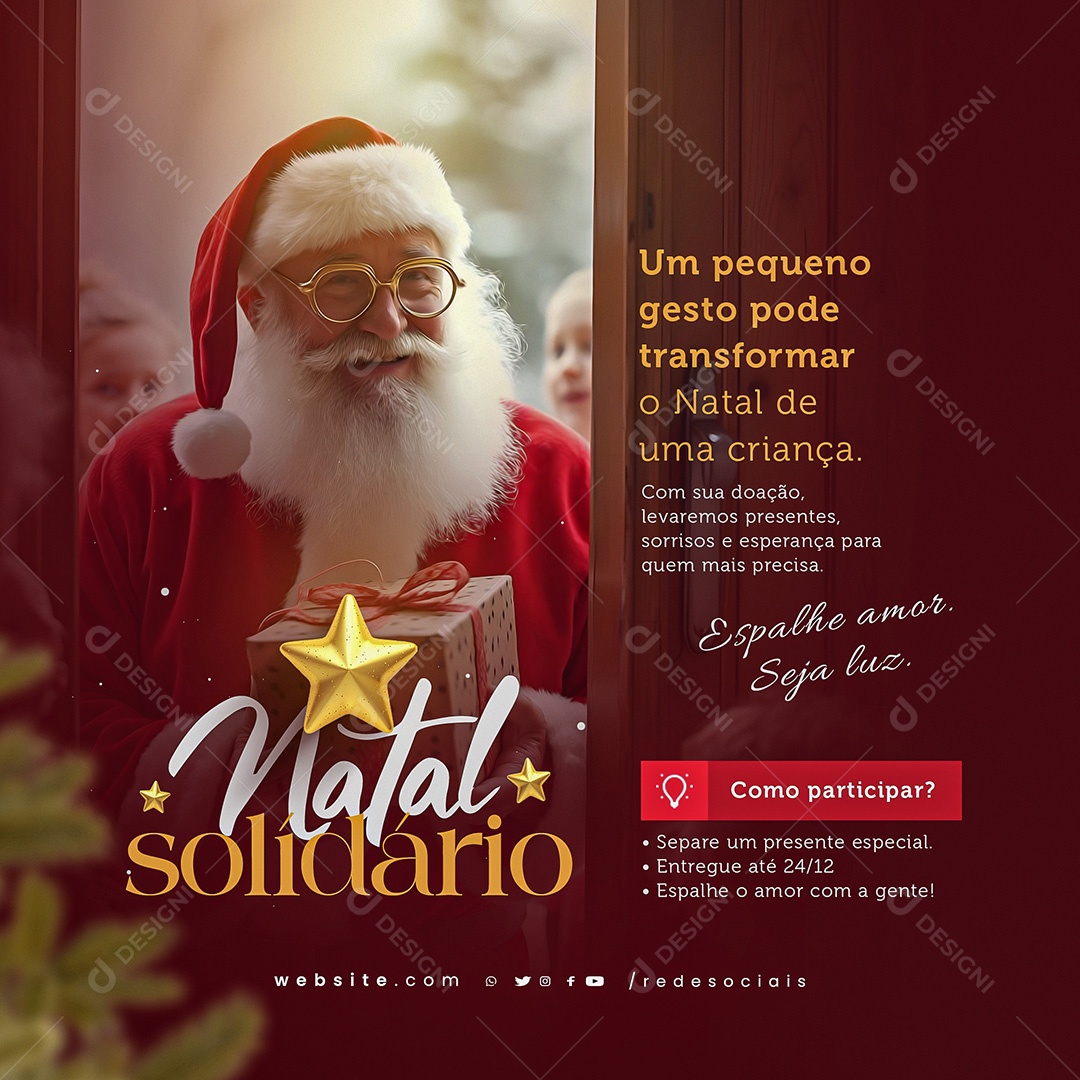 Natal Solidário Particione Social Media PSD Editável