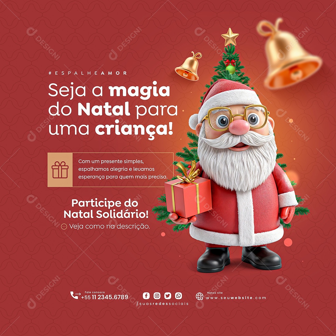 Natal Solidário Particione Social Media PSD Editável