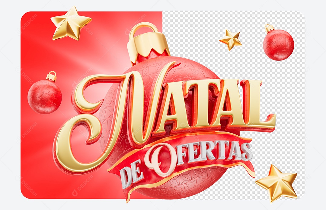 Seal 3D Christmas Offers Red for PSD Composition