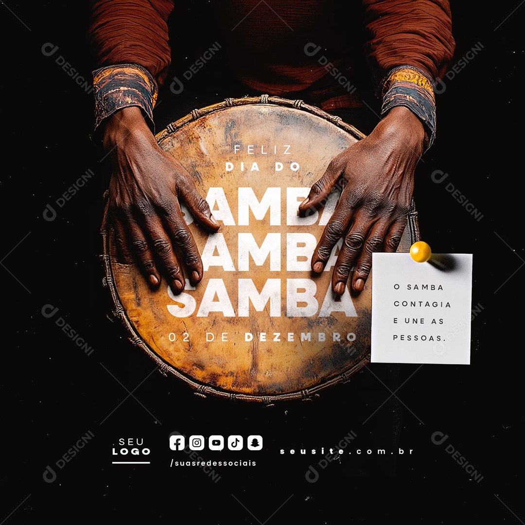 Dia Nacional do Samba Social Media PSD Editável