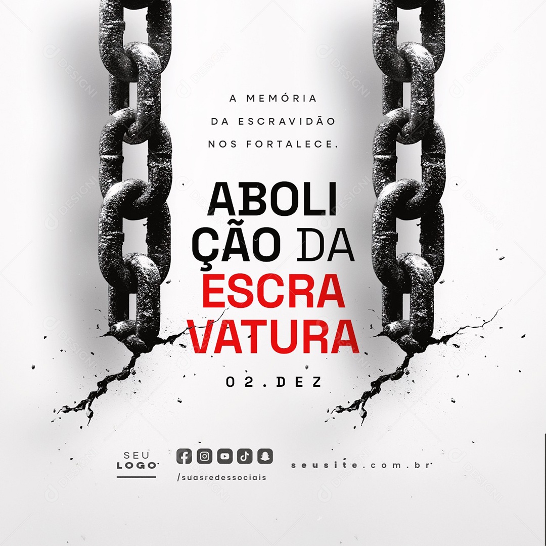 Dia da Abolição da Escravatura 02 de Dezembro Social Media PSD Editável